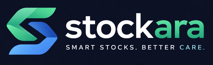 Stockara stock market trading software with live candlestick chart and buy sell signals